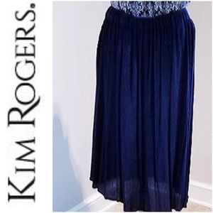 Kim Rogers Women's Navy Crinkle Texture Skirt L